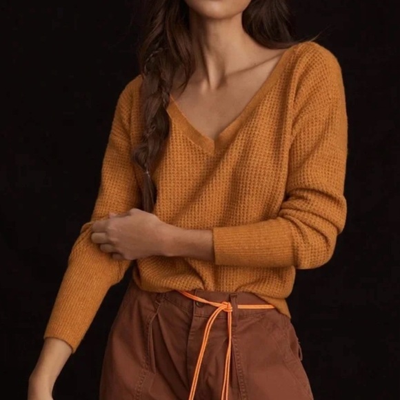 Maeve Sweaters - Anthropologie Maeve Cross Back Waffle Knit Sweater